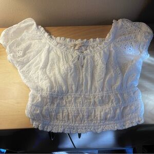 Monteau White Eyelet Blouse